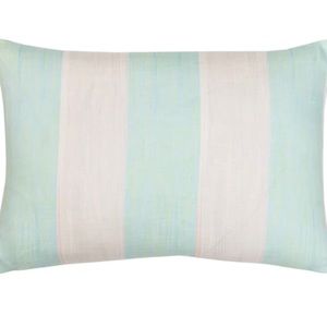 Laura Parks Versailles stripe aqua and cream  linen cotton NWNT.  Cover only